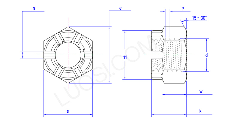 Double Secured Crown Nut With Slot
