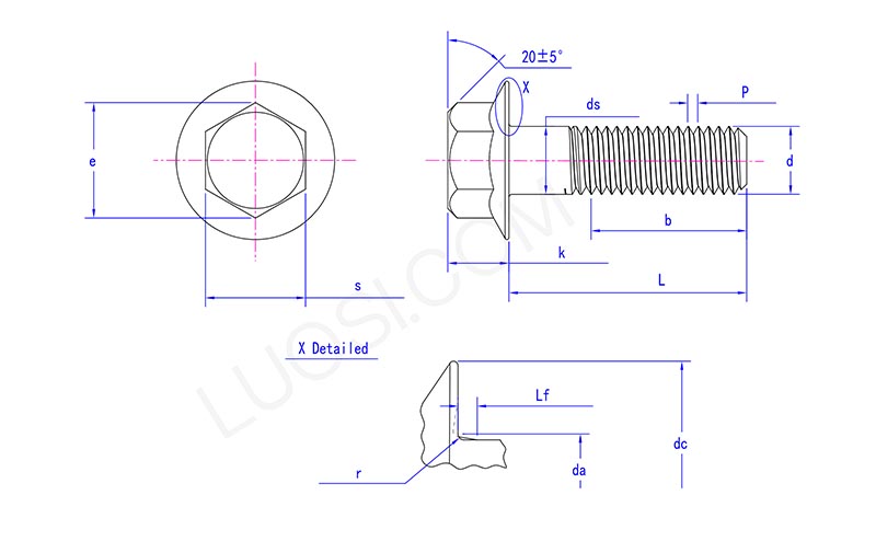 Hexagon Head Bolts with Flanges